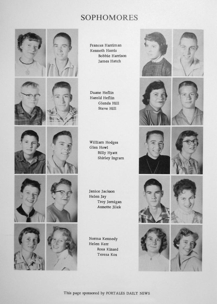 ingram janice jackson helen jay troy jermigan annete jilek norma kennedy helen kerr rosa kinard teresa kos this page sponsored by portales daily news portales high school portales new mexico nm 1957